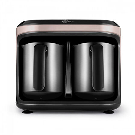 Karaca Aroma Hatır Hüp Düet Çelik Cezveli İkili Türk Kahve Makinesi Rosegold 1400W