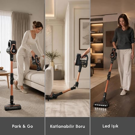 Karaca Vantuz Power Up Pro Dikey Süpürge Black Copper