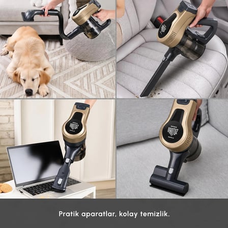 Karaca Vantuz Power Up Pro Dikey Süpürge Mineral Gold
