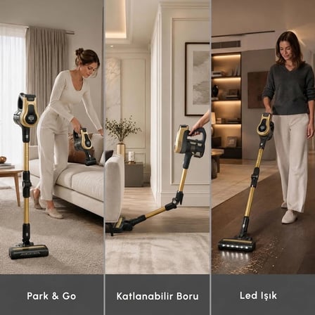 Karaca Vantuz Power Up Pro Dikey Süpürge Mineral Gold