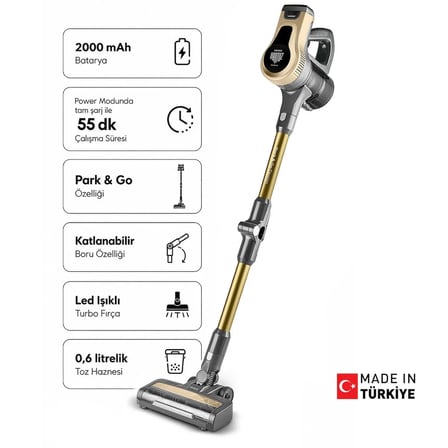 Karaca Vantuz Power Up Pro Dikey Süpürge Mineral Gold