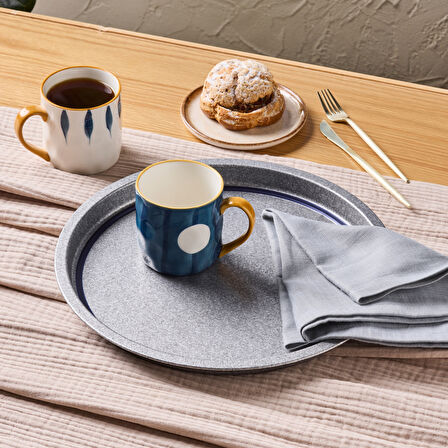 Karaca Henry Metal Tepsi Gri 35 Cm