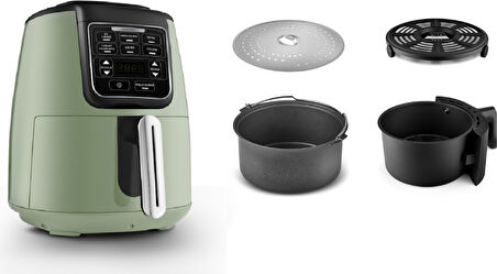 Karaca Air Pro Cook 3 in 1 XL Ev Yemeği, Közleme, Airfryer Grasmere Green 4 Kişilik