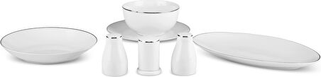 Karaca Elegance Bone Floda 53 Parça 12 Kişilik Yemek Takımı Platin