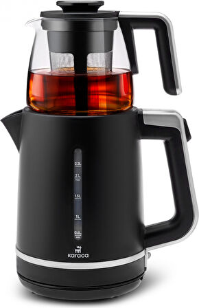 Karaca Tea Grande XL Çay Makinesi ve Kettle Cool Gray
