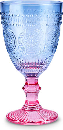 Karaca Sunflower Kadeh Bardağı 314 Ml Mavi Pembe