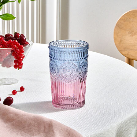 Karaca Sunflower Meşrubat Bardağı 332 Ml Mavi Pembe