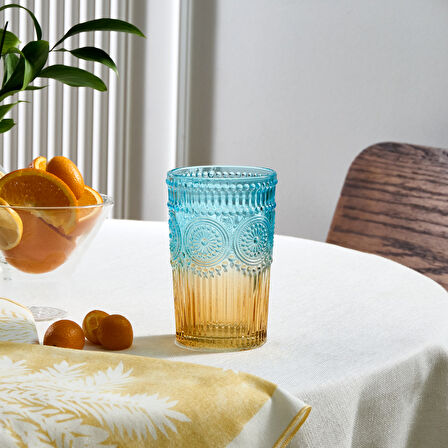 Karaca Sunflower Meşrubat Bardağı 332 Ml Mavi Sarı