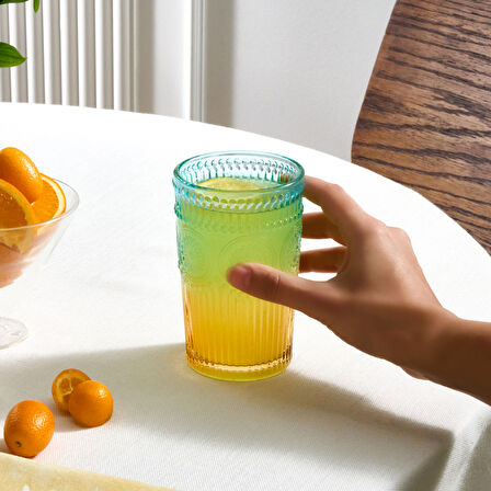 Karaca Sunflower Meşrubat Bardağı 332 Ml Mavi Sarı