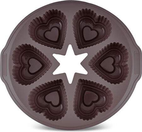 Crick Crack Harmony 6'lı Kalpli Silikon Muffin Kalıbı 28 cm