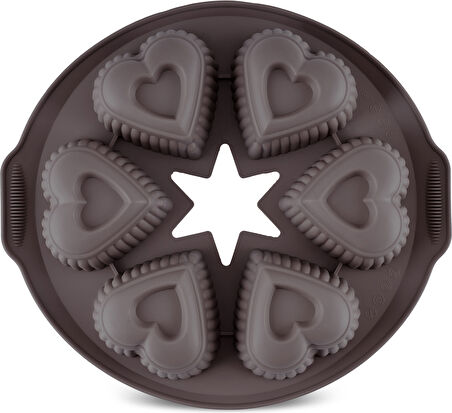 Crick Crack Harmony 6'lı Kalpli Silikon Muffin Kalıbı 28 cm