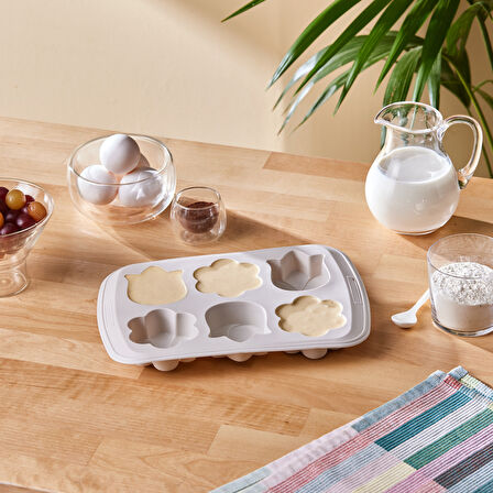 Crick Crack Harmony 6'lı Çiçekli Silikon Muffin Kalıbı 27,5 Cm