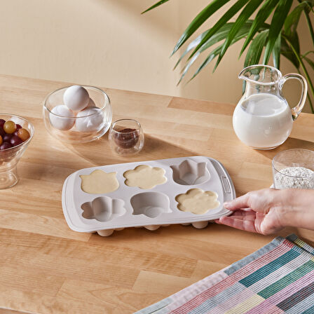 Crick Crack Harmony 6'lı Çiçekli Silikon Muffin Kalıbı 27,5 Cm