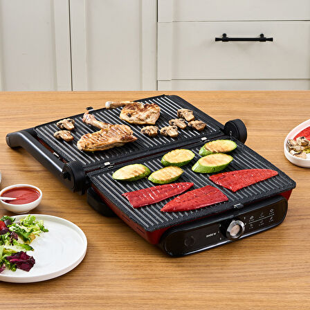 Karaca Gastro Grill Pro 2400W Izgara ve Tost Makinesi Kırmızı