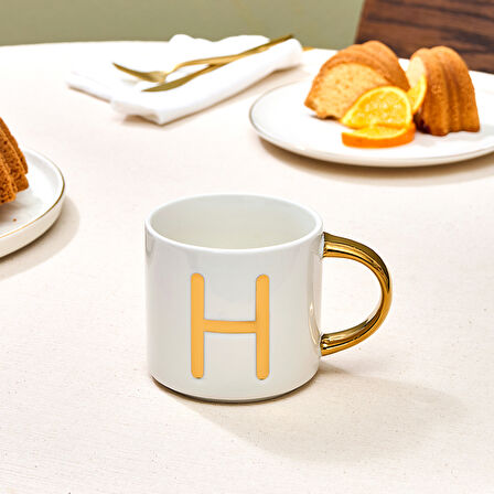 Karaca H Harfli Kupa 400 Ml Beyaz