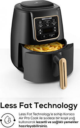 Karaca Air Pro Cook XL 2 in 1 Konuşan Airfryer Black Mineral Gold 4 Kişilik