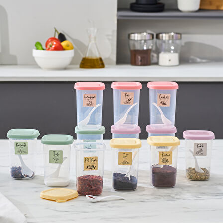 Karaca Forbs 12'li Kaşıklı Etiketli Baharat Takımı 450 ml