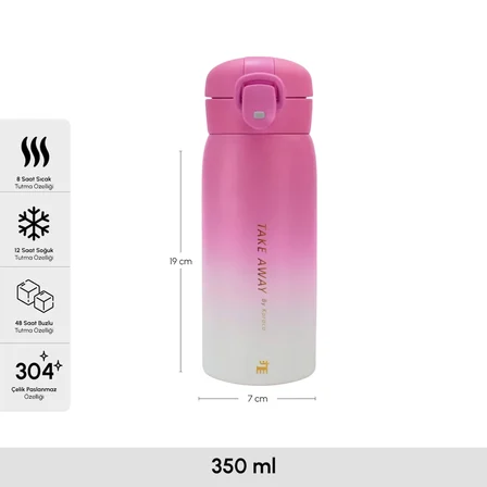 Karaca Skyfall Çelik Sızdırmaz Termos Fuşya 350 ml