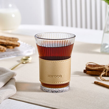 Karaca Leather Cool Touch Latte Bardağı 210 ml Gold