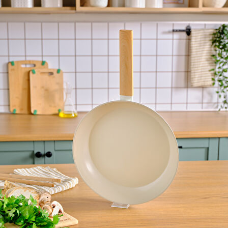 Karaca Swiss Crystal Almond Cream İndüksiyon Tabanlı Tava 26 Cm