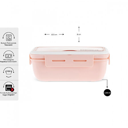 Karaca Fusca Çatal Kaşıklı Lunch Box Pudra