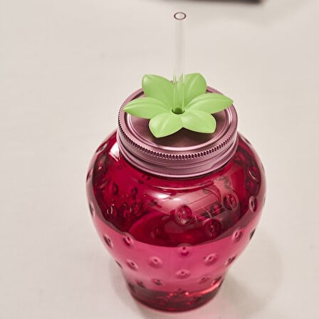 Karaca Çilek Transparent Pipetli Su Şişesi 750 Ml