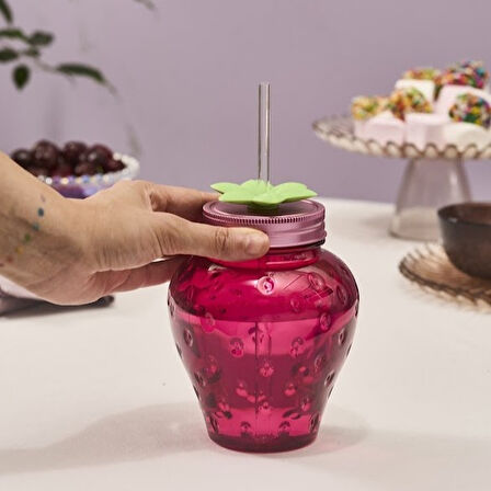 Karaca Çilek Transparent Pipetli Su Şişesi 750 Ml
