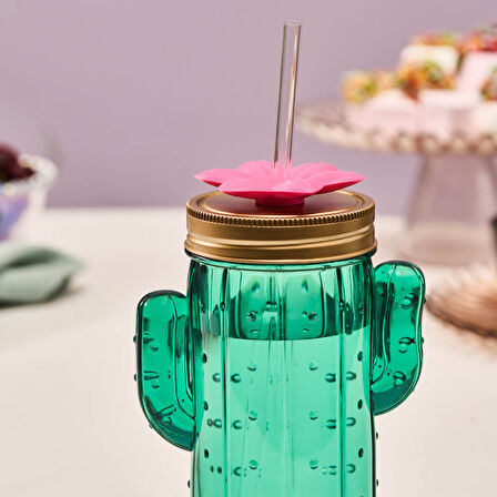 Karaca Kaktüs Transparent Pipetli Su Şişesi 350 Ml