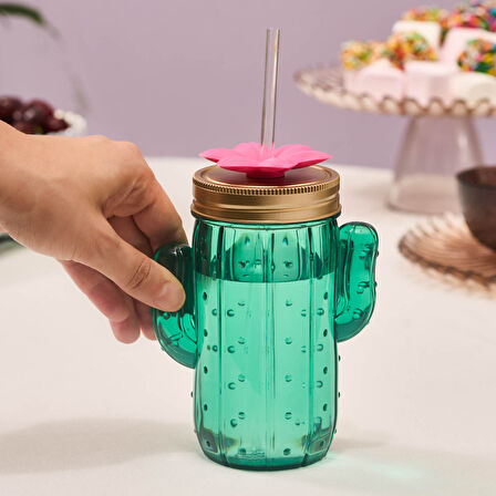 Karaca Kaktüs Transparent Pipetli Su Şişesi 350 Ml