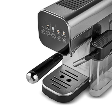 Karaca MyCaffe Barista S20 Entegre Süt Hazneli Otomatik Espresso ve Latte Makinesi Silver 900 ml 1360W