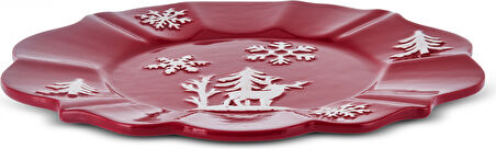 Karaca New Year Yılbaşı Candy Stripe Pasta Tabağı 20,5 cm