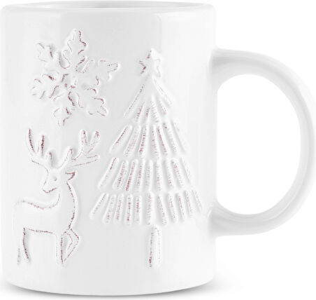 Karaca New Year Yılbaşı Snowy Kupa 280 ml Beyaz