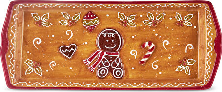 Karaca New Year Yılbaşı Gingerbread Kayık Tabak 35 Cm