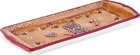Karaca New Year Yılbaşı Gingerbread Kayık Tabak 35 Cm