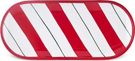 Karaca New Year Yılbaşı Stripe Kayık Tabak 28 Cm