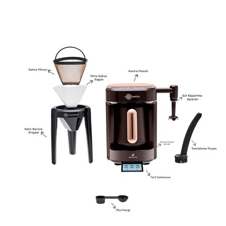 Karaca Hatır Barista Latte ve Türk Kahve Makinesi Walnut Brown
