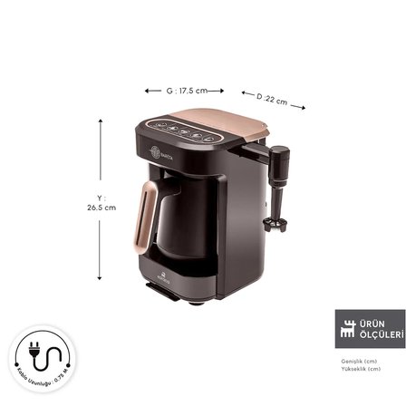 Karaca Hatır Barista Latte ve Türk Kahve Makinesi Walnut Brown
