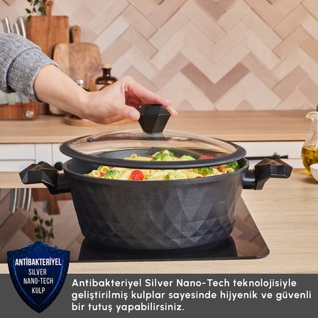 Karaca Biodiamond Antibakteriyel Kulp Tencere 18 Cm