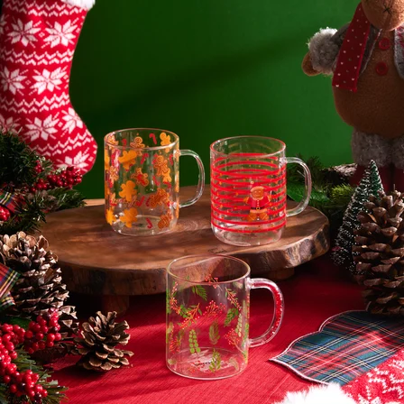 Karaca New Year Yılbaşı Taşlı Kulplu Borosilikat Kupa 400 Ml