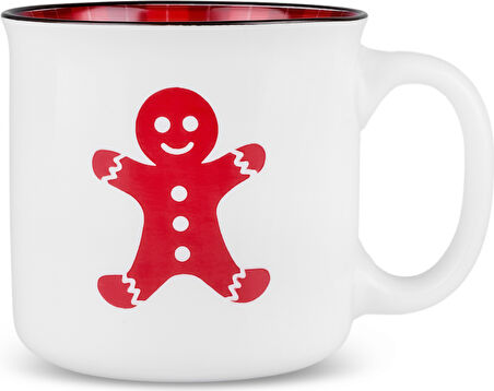 Karaca New Year Yılbaşı Ekose Gingerbread Kupa 550 Ml Kırmızı