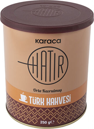 Karaca Hatır Orta Kavrulmuş Türk Kahvesi Teneke Kutu 250 gr