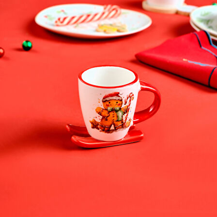 Karaca New Year Yılbaşı Sevimli Kurabiye Adam Kahve Fincanı 300 ml