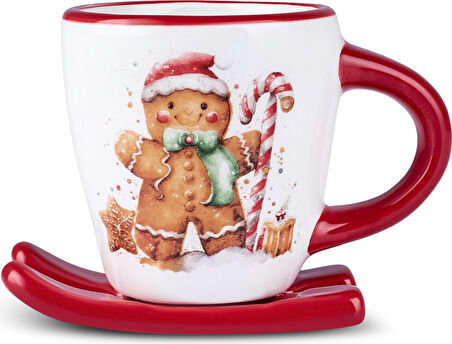 Karaca New Year Yılbaşı Sevimli Kurabiye Adam Kahve Fincanı 300 ml