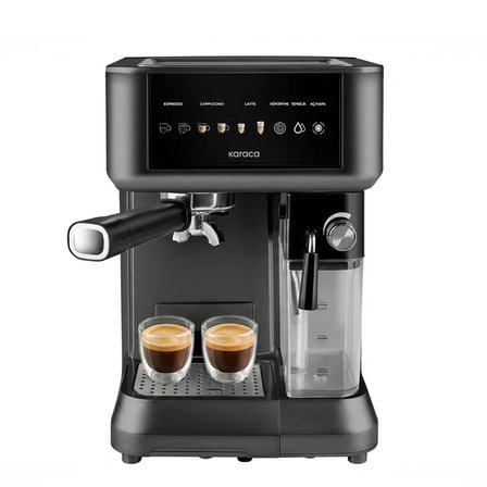 Karaca MyCaffe Barista S10 Entegre Süt Hazneli, Espresso, Latte ve Cappuccino Makinesi Matte Black
