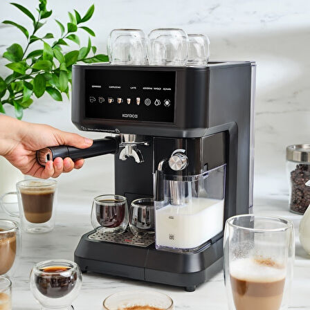 Mycaffe Barista S10 Entegre Süt Hazneli Otomatik Espresso Latte ve Cappuccino Mak. Matteblack