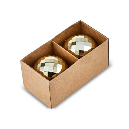 Karaca New Year Yılbaşı 2'li Set Disko Topu Ağaç Süsü Gold 8 cm