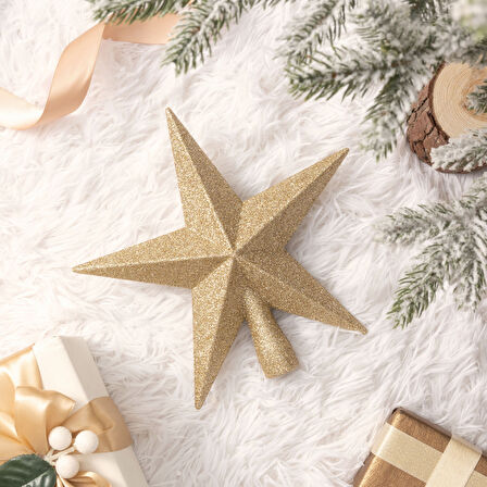Karaca New Year Yılbaşı Yıldız Ağaç Başlığı Gold 20 cm