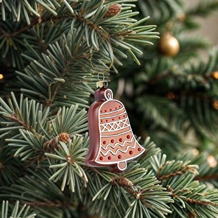 Karaca New Year Yılbaşı Çan Ağaç Süsü 7,1x2,2x11 cm