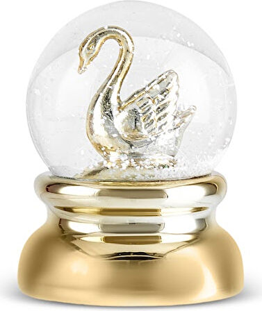 Karaca New Year Yılbaşı Swan Kar Küresi 6,7x9 cm Gold