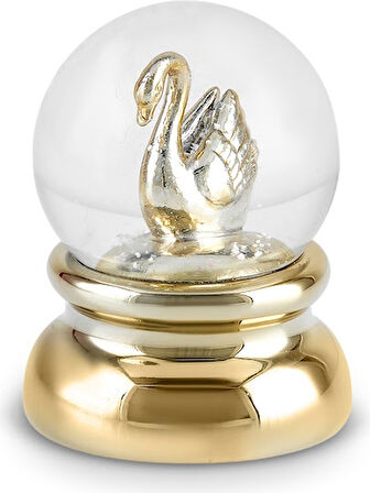 Karaca New Year Yılbaşı Swan Kar Küresi 6,7x9 cm Gold